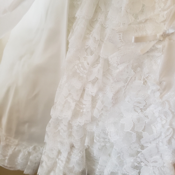 Vintage Lydia Pageant Satin Lace Ruffle Frilly Dress Size: 6 Made in USA - Picture 4 of 12